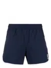 ALEXANDER MCQUEEN ALEXANDER MCQUEEN VARSITY SKULL LOGO SWIM SHORTS IN BLUE
