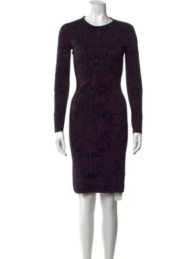 Pre-owned Alexander Mcqueen Velvet Knee-length Dress In Purple