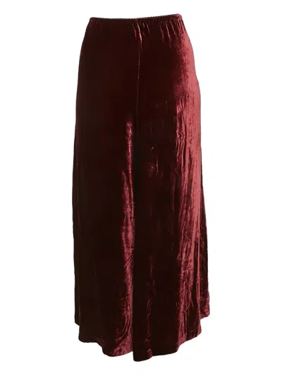 Pre-owned Alexander Mcqueen Velvet Midi Skirt In Red