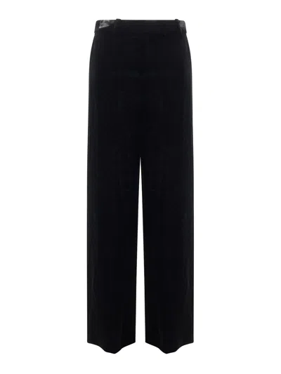 Alexander Mcqueen Velvet Trousers In Black