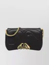 Alexander Mcqueen Alexander Mc Queen Seal Logo Small Leather Crossbody Bag In Black