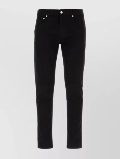 Alexander Mcqueen Versatile Stretch Denim Trousers In Black