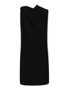 Alexander Mcqueen Draped One Shoulder Sleeveless Dress In Negro