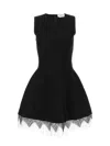 Alexander Mcqueen Black Viscose Mix Dresses In Black