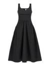 Alexander Mcqueen Heart Neckline Midi Dress Dresses Black In Black