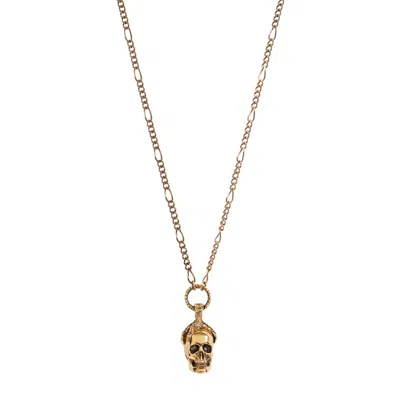 Alexander Mcqueen Golden Victorian Skull Brass Necklace In Metallic