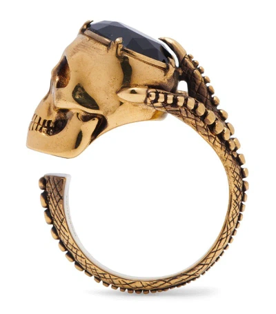 Alexander Mcqueen Victorian Skull Ring In Gold