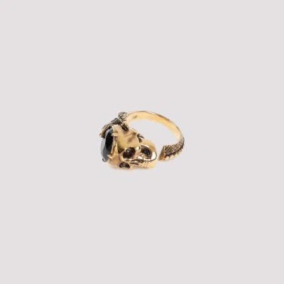 Alexander Mcqueen Victorian Skull Ring In Metallic
