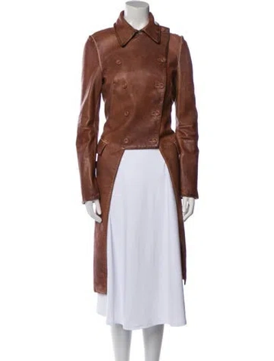 Pre-owned Alexander Mcqueen Vintage 2000's Trench Coat In Brown
