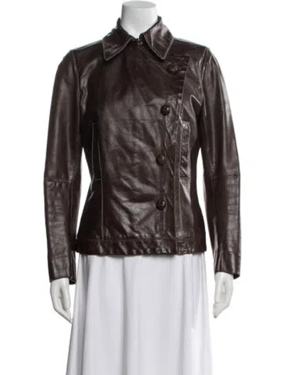 Pre-owned Alexander Mcqueen Vintage 2002 Biker Jacket In Brown