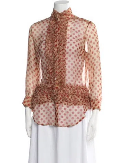Pre-owned Alexander Mcqueen Vintage 2002 Blouse In Neutrals/red