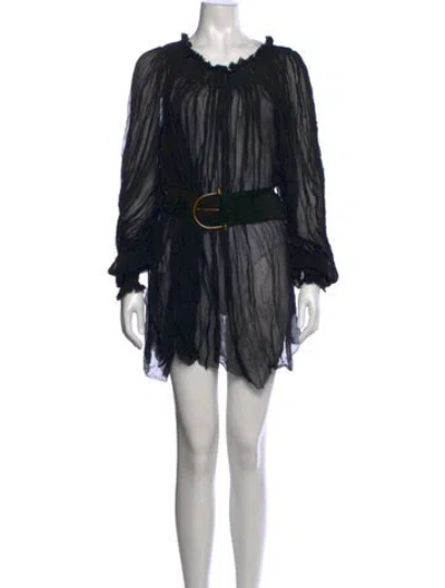 Pre-owned Alexander Mcqueen Vintage 2003 Blouse W/ Tags In Black