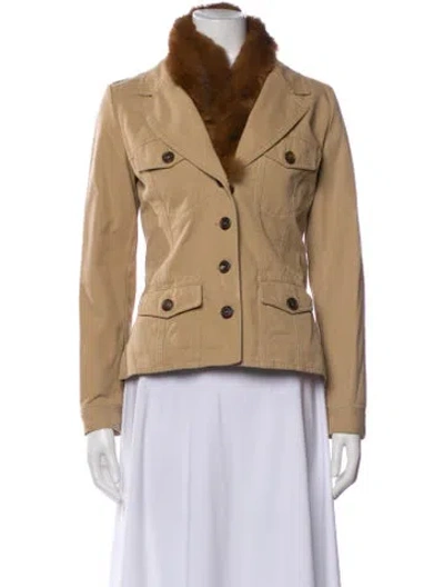 Pre-owned Alexander Mcqueen Vintage 2005 Fur Jacket In Neutral