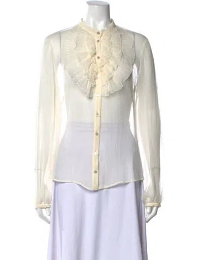 Pre-owned Alexander Mcqueen Vintage 2007 Blouse In Neutrals