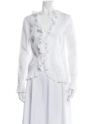 Pre-owned Alexander Mcqueen Vintage 2007 Blouse In White