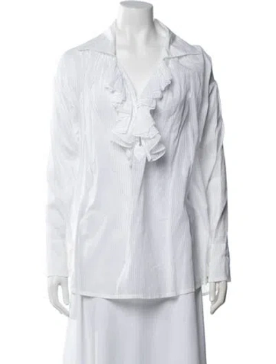 Pre-owned Alexander Mcqueen Vintage 2007 Blouse In White