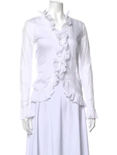 Pre-owned Alexander Mcqueen Vintage 2007 Blouse In White