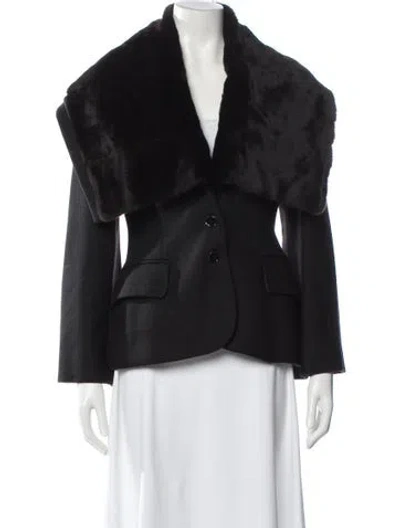 Pre-owned Alexander Mcqueen Vintage 2007 Fur Jacket In Black