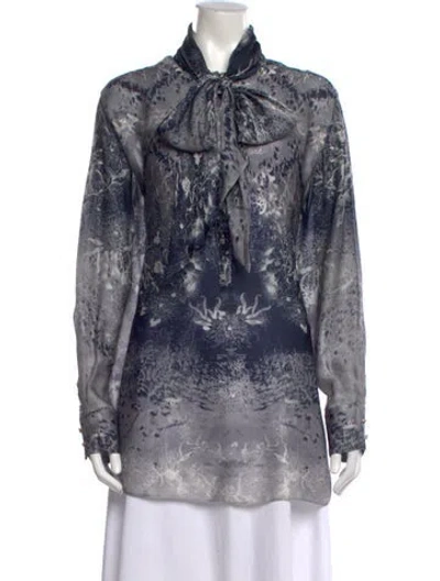 Pre-owned Alexander Mcqueen Vintage 2008 Blouse In Blue