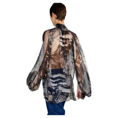 Pre-owned Alexander Mcqueen Vintage  A/w 2006 Printed Blouse In Black