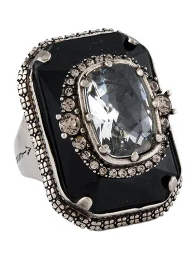 Pre-owned Alexander Mcqueen Vintage Crystal Cocktail Ring In Multi