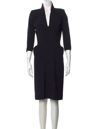 Pre-owned Alexander Mcqueen Vintage Knee-length Dress In Black