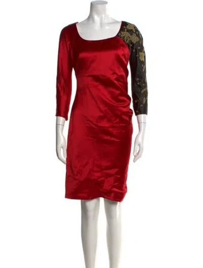 Pre-owned Alexander Mcqueen Vintage Knee-length Dress In Red