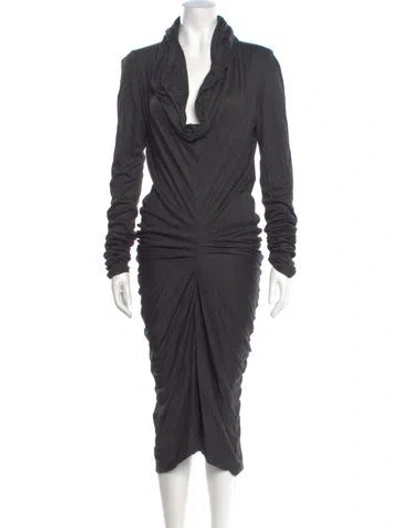 Pre-owned Alexander Mcqueen Vintage Midi Length Dress In Gray