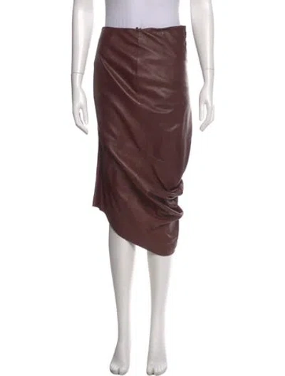 Pre-owned Alexander Mcqueen Vintage Midi Length Skirt In Burgundy