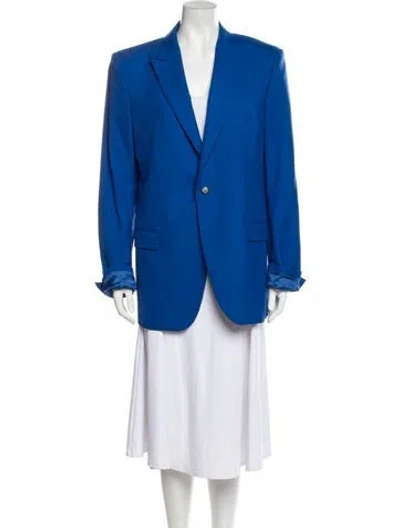 Pre-owned Alexander Mcqueen Virgin Wool Blazer In Blue