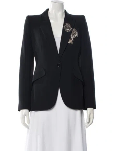 Pre-owned Alexander Mcqueen Virgin Wool Blazer In Blue