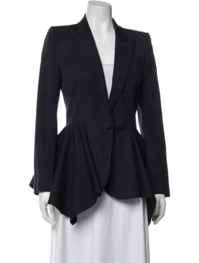 Pre-owned Alexander Mcqueen Virgin Wool Blazer In Blue