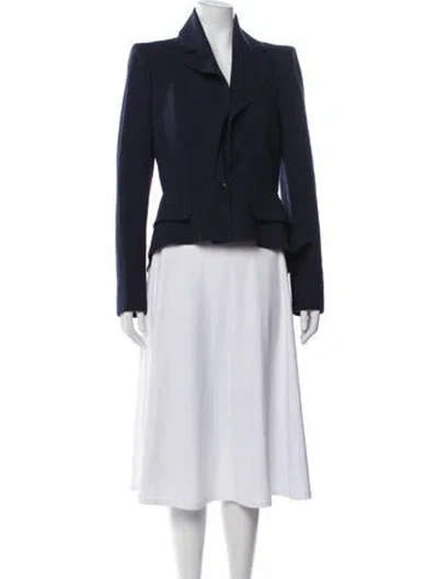 Pre-owned Alexander Mcqueen Virgin Wool Blazer In Blue