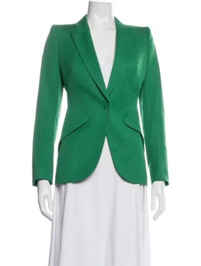 Pre-owned Alexander Mcqueen Virgin Wool Blazer In Green