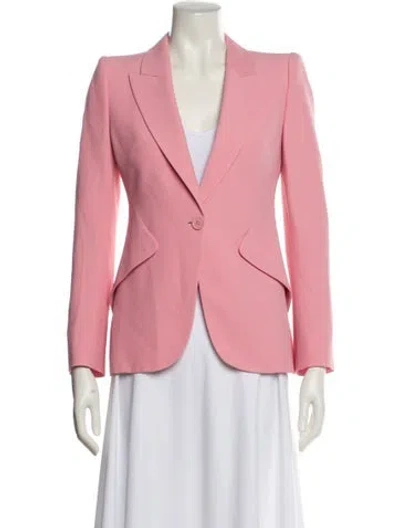 Pre-owned Alexander Mcqueen Virgin Wool Blazer In Pink