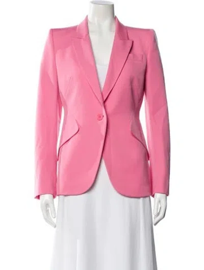 Pre-owned Alexander Mcqueen Virgin Wool Blazer In Pink