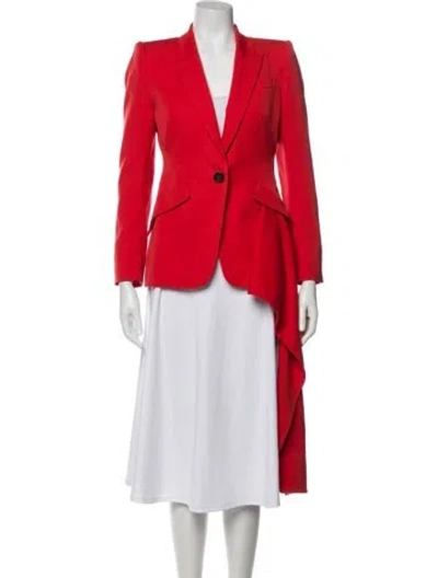 Pre-owned Alexander Mcqueen Virgin Wool Blazer In Red