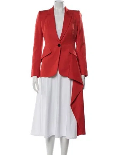 Pre-owned Alexander Mcqueen Virgin Wool Blazer In Red