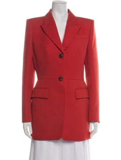 Pre-owned Alexander Mcqueen Virgin Wool Blazer In Red