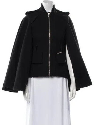 Pre-owned Alexander Mcqueen Virgin Wool Cape In Black