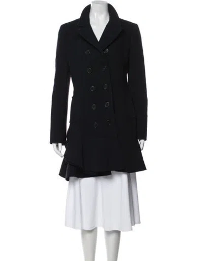 Pre-owned Alexander Mcqueen Virgin Wool Coat In Blue