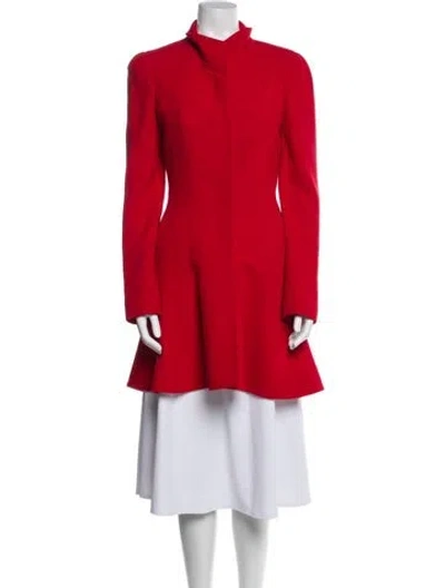 Pre-owned Alexander Mcqueen Virgin Wool Coat In Red