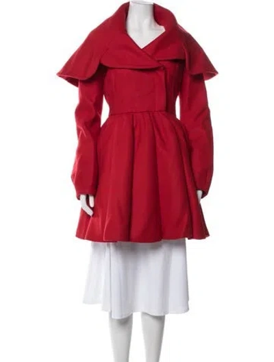Pre-owned Alexander Mcqueen Virgin Wool Coat In Red