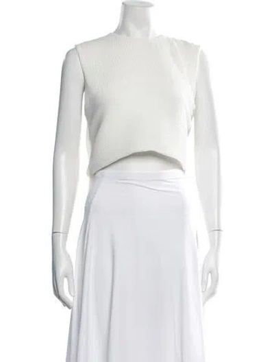 Pre-owned Alexander Mcqueen Virgin Wool Crew Neck Crop Top W/ Tags In Neutrals