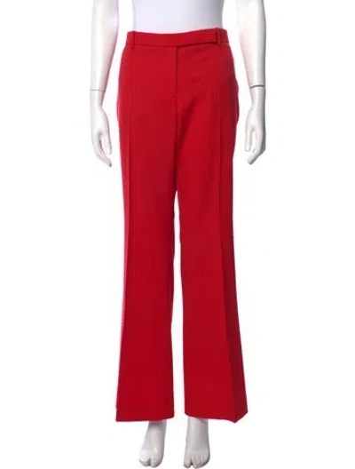 Pre-owned Alexander Mcqueen Virgin Wool Flared Pants In Red