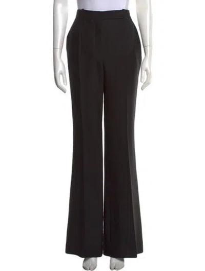 Pre-owned Alexander Mcqueen Virgin Wool Flared Pants In Black
