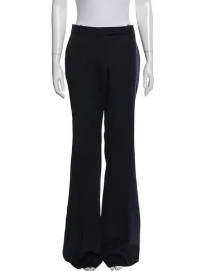 Pre-owned Alexander Mcqueen Virgin Wool Flared Pants W/ Tags In Blue