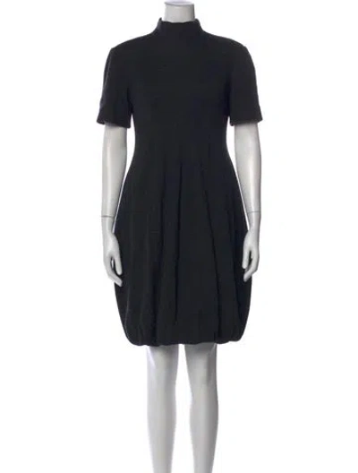 Pre-owned Alexander Mcqueen Virgin Wool Knee-length Dress In Black