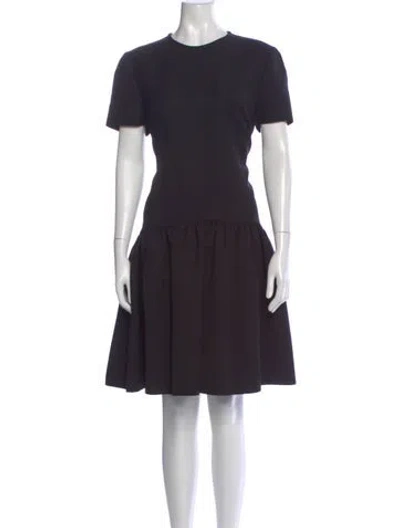 Pre-owned Alexander Mcqueen Virgin Wool Knee-length Dress In Black