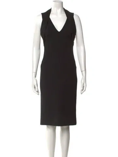Pre-owned Alexander Mcqueen Virgin Wool Knee-length Dress In Black